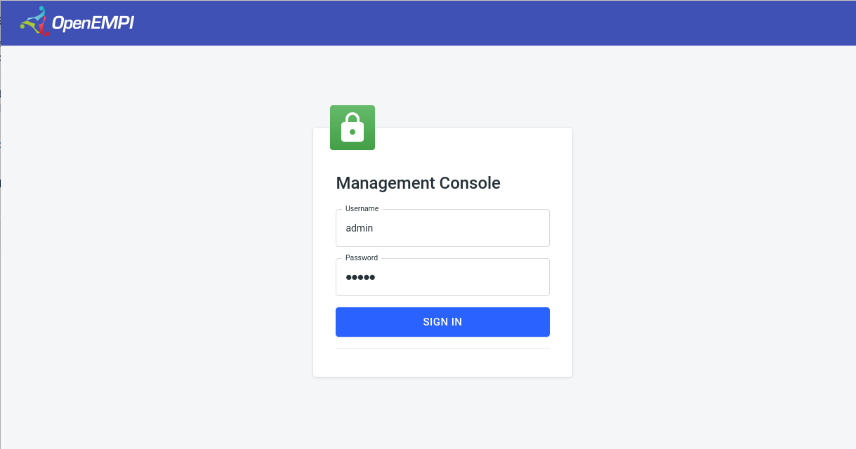 Login Page screenshot