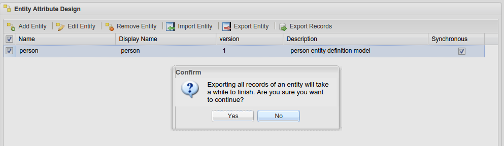 Export Records screenshot