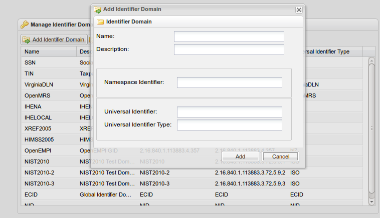 Edit Identifier Domains screenshot
