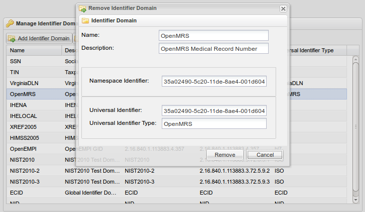 Edit Identifier Domains screenshot