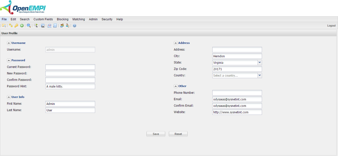 Profile screenshot