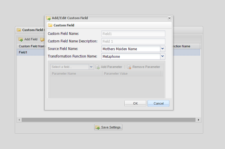 Custom Field Configuration screenshot