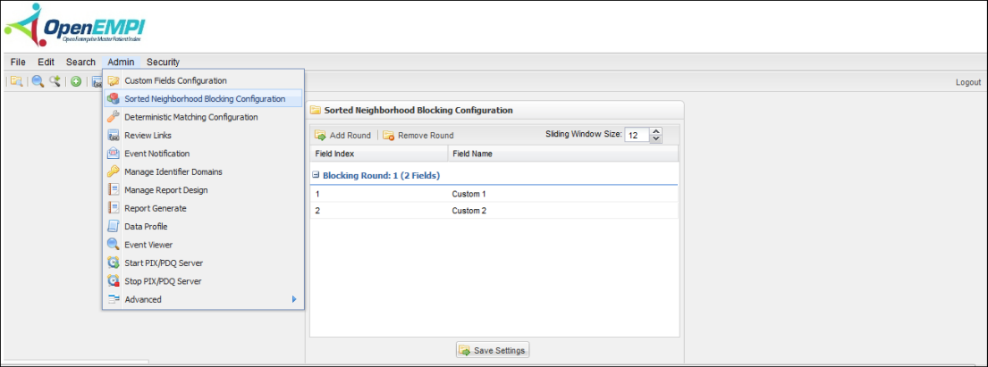Blocking Configuration screenshot