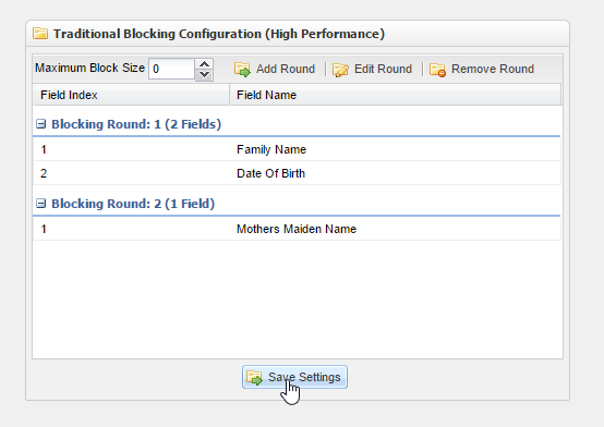 Blocking Configuration screenshot