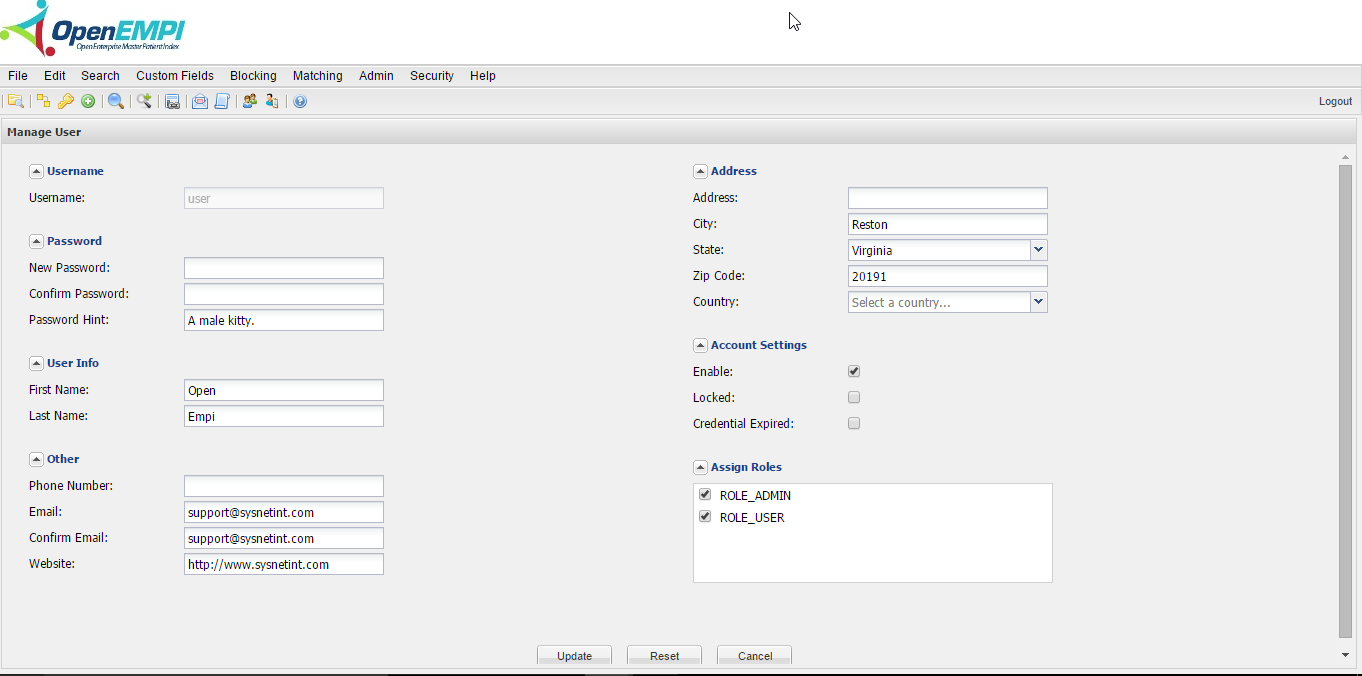 Manage Users screenshot