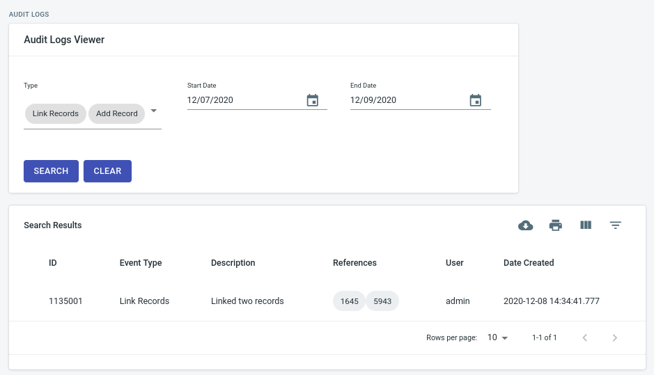Audit Logs Page screenshot